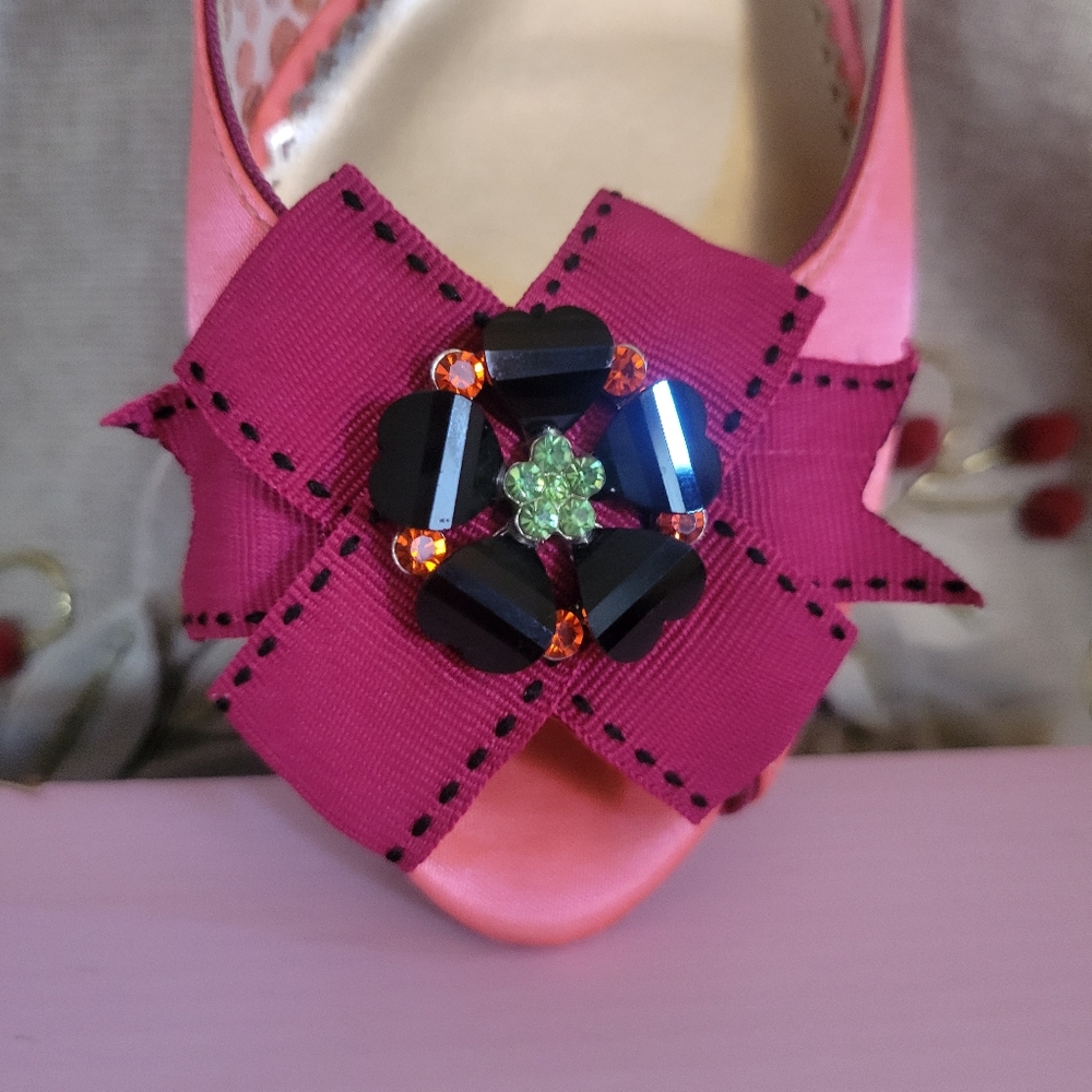 Poetic Licence Pink Peep Toe Flats - Picture 4 of 6